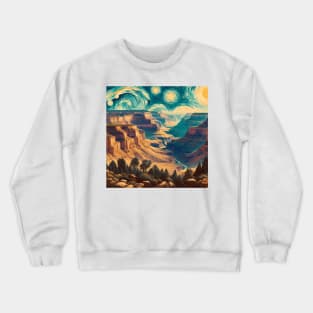 Grand Canyon National Park, USA, in the style of Vincent van Gogh's Starry Night Crewneck Sweatshirt